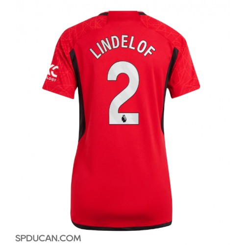 Zenski Nogometni Dres Manchester United Victor Lindelof #2 Domaci 2023-24 Kratak Rukav